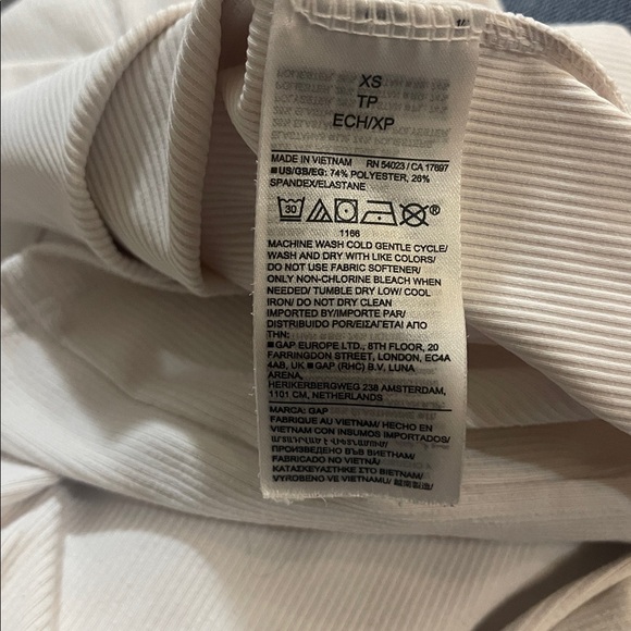 GAP Cream Ribbed Short Sleeve Top - Picture 3 of 3